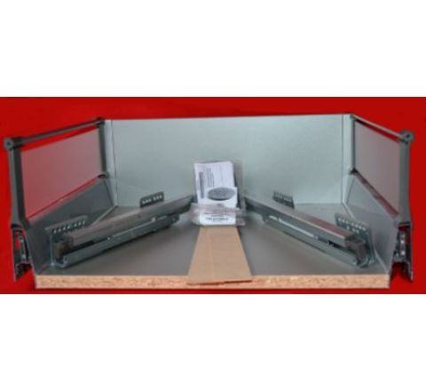 DBT Pan Soft Close Kitchen Drawer Box With Acrylic Sides - 450mm Deep x 180mm High x 1000mm Wide